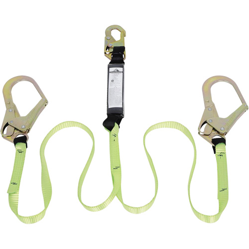 SA-54022-4 Shock Absorbing Lanyard, 4', Form Hook Center, Snap Hook Leg Ends, Polyester Southpoint Industrial Supply