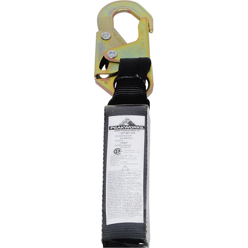 SA-54022-4 Shock Absorbing Lanyard, 4', Form Hook Center, Snap Hook Leg Ends, Polyester Southpoint Industrial Supply