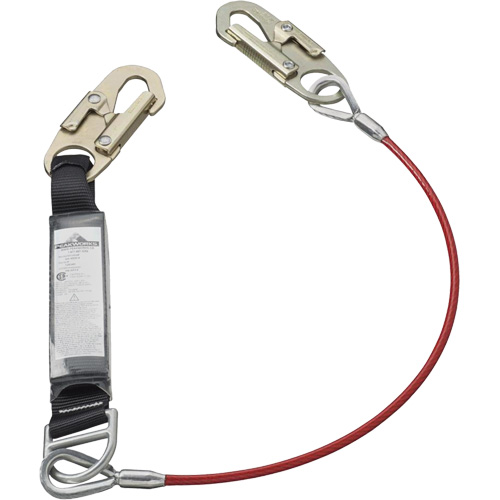 SA-5500-4 Shock Absorbing Lanyard, 4', Snap Hook Center, Snap Hook Leg Ends, Galvanized Steel Southpoint Industrial Supply