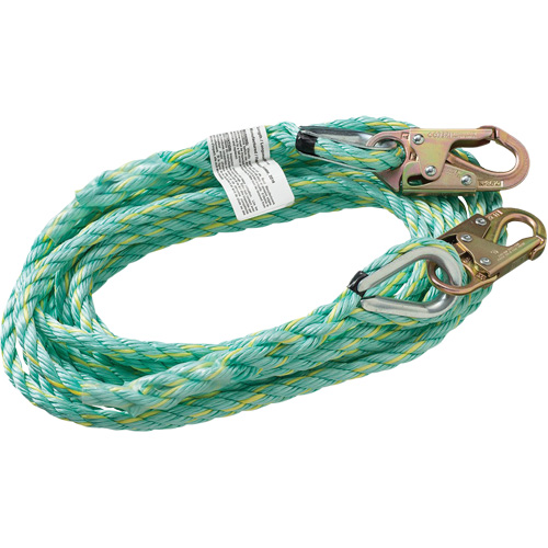 VL-1122-100 Cordage de s&eacute;curit&eacute; vertical avec crochet mousqueton d'ancrage, Copolym&egrave;re Southpoint Industrial Supply
