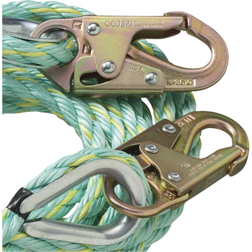 VL-1122-100 Cordage de s&eacute;curit&eacute; vertical avec crochet mousqueton d'ancrage, Copolym&egrave;re Southpoint Industrial Supply