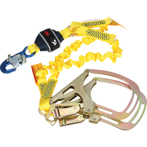 Twin-Leg Stretch Web Shock-Absorbing Lanyard, 6', Rebar Hook Center, Snap Hook Leg Ends Southpoint Industrial Supply