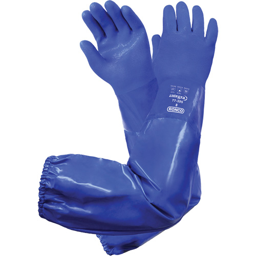 Integra 77-395 Triple-Dipped Chemical-Resistant Gloves, Size 8, 28" L, PVC, Cotton Inner Lining Southpoint Industrial Supply