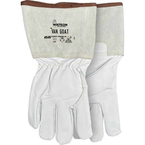 Gants r&eacute;sistant &agrave; la coupe et &agrave; l'arc &eacute;lectrique Van Goat 549, Taille Moyen, Enveloppe en Cutshield/Para-aramide/Polyester/Acier inoxydable/Ch&egrave;vre, ASTM ANSI niveau A6/EN 388 niveau F Southpoint Industrial Supply