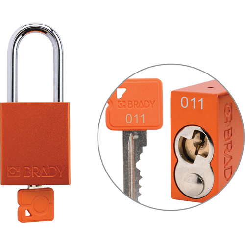 Cadenas de verrouillage de s&eacute;curit&eacute; Velocity Plus, Orange, Cl&eacute;s identiques, Aluminium, Largeur de 1-1/2" Southpoint Industrial Supply