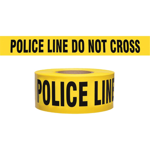 "Police Line Do Not Cross" Contractor-Grade Barricade Tape, English, 3" W x 1000' L, 2 mils, Black on Yellow Southpoint Industrial Supply