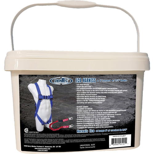 ECO Safety Harness in Pail with 6' Lanyard, CSA Certified, Class A, 255 lbs. Cap. Southpoint Industrial Supply