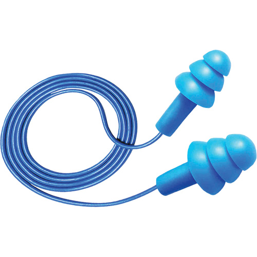 Bouchons d'oreilles d&eacute;tectables et r&eacute;utilisables Hush 50-25, Avec cordon, Taille unique, Vrac - Boîte, NRR dB 25 Southpoint Industrial Supply