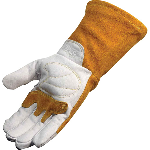 Caiman&reg; Premium TIG/MIG Welder's Gloves with FR Insulated Split Cowhide Back, Grain Goatskin, Size Large Southpoint Industrial Supply