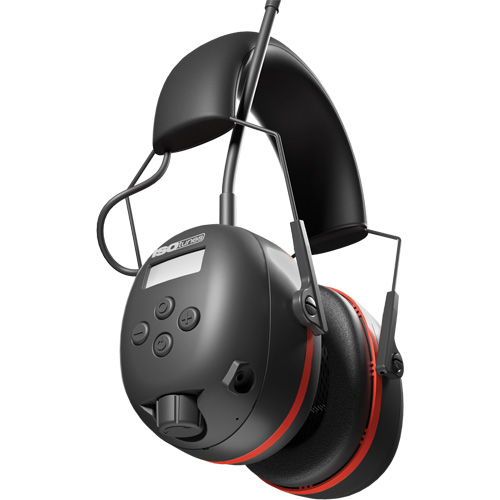 &eacute;couteurs AM/ FM Air Defender noir & Rouge, Style Bandeau, 24 dB Southpoint Industrial Supply