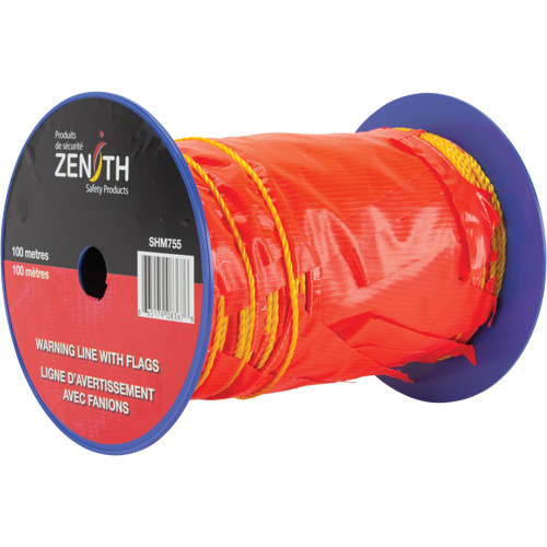 Warning Line with Flags, 328' L, Orange/Yellow Southpoint Industrial Supply
