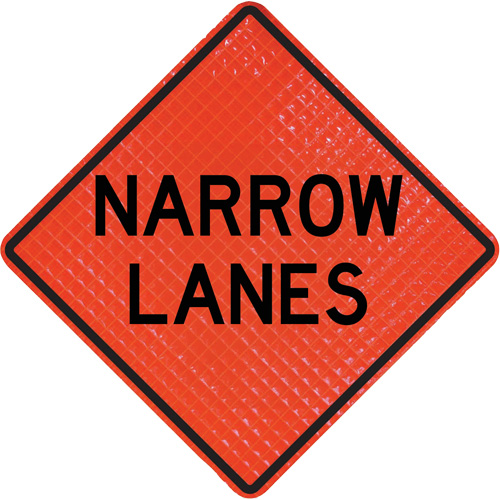 Enseigne enroulable Quadra Flex avec symbole de contr&ocirc;leur de la circulation Southpoint Industrial Supply