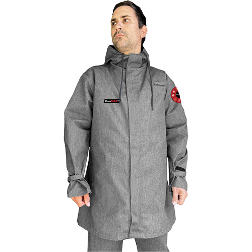 CoreMAX FR 35" Jacket with Attached Hood, Small, Grey Southpoint Industrial Supply