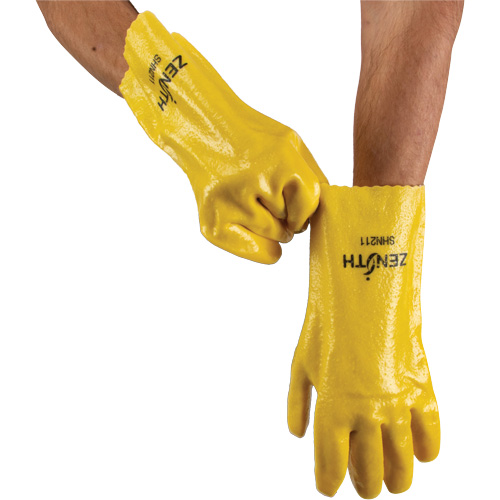 Gants &agrave; fini rugueux et r&eacute;sistants aux produits chimiques, Taille 9, 12" lo, PVC, Doublure en Interlock, 47-mil Southpoint Industrial Supply