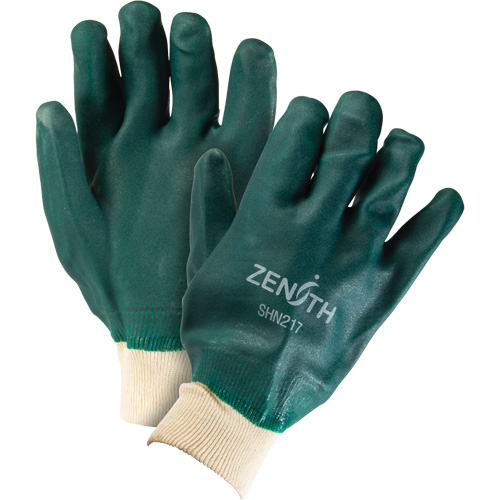 Double Dipped Green Gloves, 10" L, PVC, Cotton Jersey Inner Lining, 70-mil Southpoint Industrial Supply
