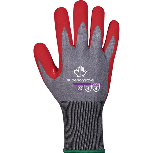 Gants hydrofuges r&eacute;sistants &agrave; la coupe, Taille 6, Calibre 6, Rev&ecirc;tement Mousse de nitrile, Enveloppe en TenActiv, ASTM ANSI niveau A4 Southpoint Industrial Supply