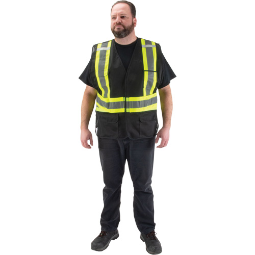 CSA Compliant Surveyor Vest, Black, Medium, Polyester Southpoint Industrial Supply