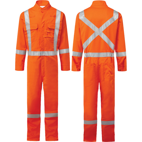 Bizflame&reg; 88/12 Iona 7 oz. FR510 FR Coverall, Size 36, Orange Southpoint Industrial Supply