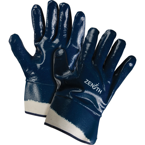 Gants &agrave; poignet de s&eacute;curit&eacute; de poids lourd, 10/T-Grand, R&ecirc;vetement Nitrile, Enveloppe en Coton Southpoint Industrial Supply