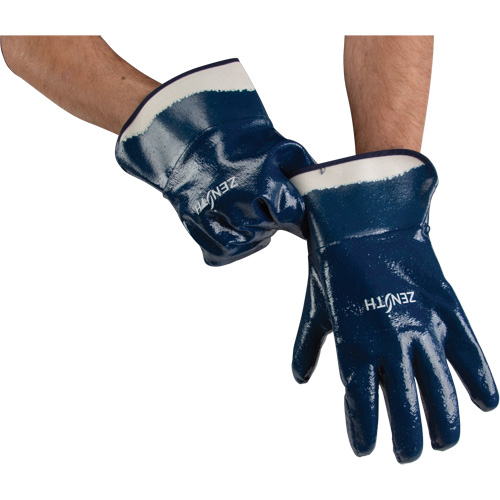 Gants &agrave; poignet de s&eacute;curit&eacute; de poids lourd, 10/T-Grand, R&ecirc;vetement Nitrile, Enveloppe en Coton Southpoint Industrial Supply