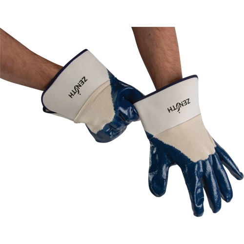 Heavyweight Safety Cuff Gloves, 11/2X-Large, Nitrile Coating, Cotton Shell Southpoint Industrial Supply