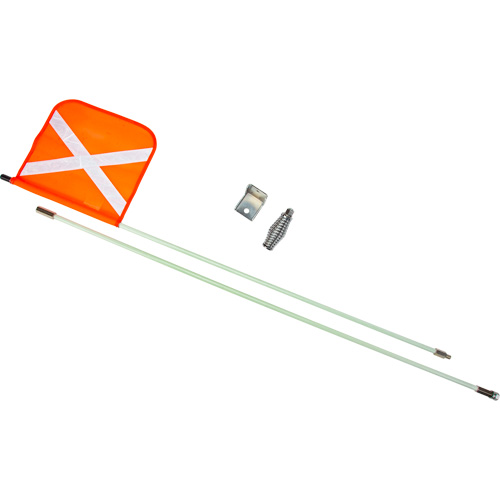 Tige de s&eacute;curit&eacute; robuste, Fixation Filet&eacute;, Hauteur 8', Orange avec X r&eacute;fl&eacute;chissant Southpoint Industrial Supply