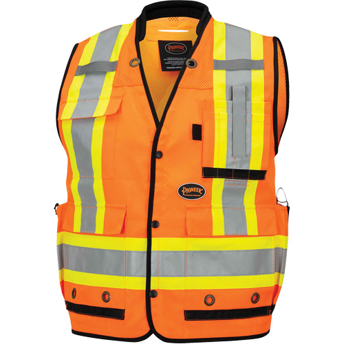6680 High-Visibility Antimicrobial Mesh-Back Surveyor Vest, High Visibility Orange, Small, Polyester Southpoint Industrial Supply