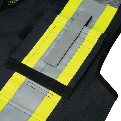6679 High-Visibility Antimicrobial Mesh-Back Surveyor Vest, Black, Small, Polyester Southpoint Industrial Supply
