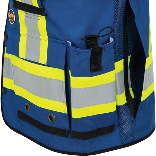 6681 High-Visibility Antimicrobial Mesh-Back Surveyor Vest, Royal Blue, Small, Polyester Southpoint Industrial Supply