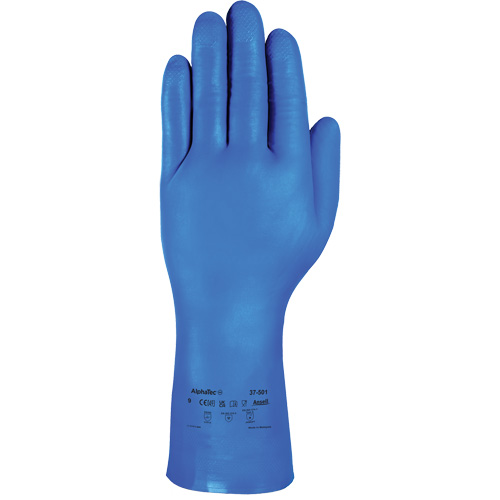 AlphaTec&reg; 37-501 Blue Medium-Duty Chemical-Resistant Gloves, Size 7, 13" L, Nitrile, 16.5-mil Southpoint Industrial Supply