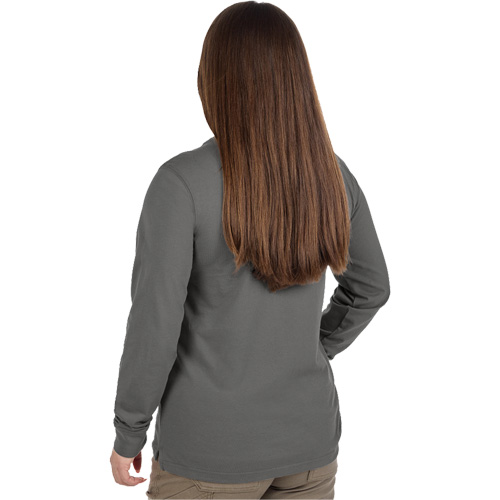 GRIDIRON Long Sleeve Pocket T-Shirt, Women's, X-Small, Grey Southpoint Industrial Supply