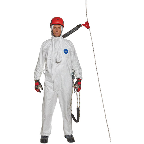 Harness-Compatible Disposable Coverall, Small, White, Tyvek&reg; 500 Southpoint Industrial Supply