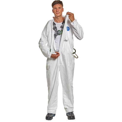 Harness-Compatible Disposable Coverall, Small, White, Tyvek&reg; 500 Southpoint Industrial Supply