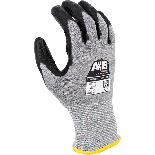 Gants de travail r&eacute;sistants &agrave; la coupe, compatibles avec &eacute;crans tactiles RWG566 AXIS, Taille T-petit, Calibre 18, Rev&ecirc;tement Polyur&eacute;thane, Enveloppe en Acier inoxydable/PEHP, ASTM ANSI niveau A5/EN 388 niveau E Southpoint Industrial Supply