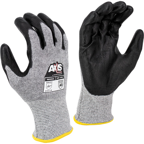 Gants de travail r&eacute;sistants &agrave; la coupe, compatibles avec &eacute;crans tactiles RWG566 AXIS, Taille T-petit, Calibre 18, Rev&ecirc;tement Polyur&eacute;thane, Enveloppe en Acier inoxydable/PEHP, ASTM ANSI niveau A5/EN 388 niveau E Southpoint Industrial Supply