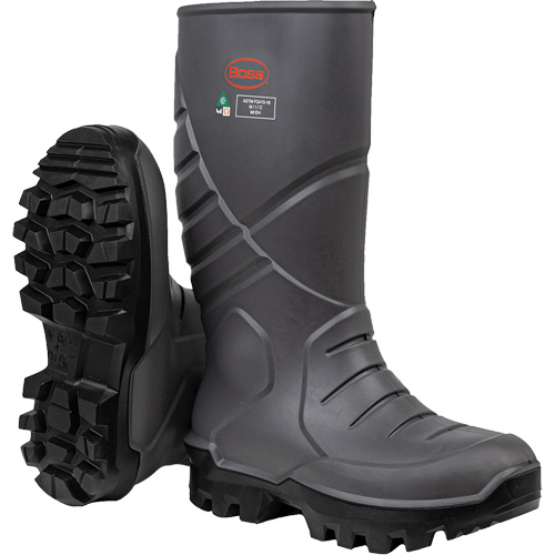 Boss&reg; Footwear Full Safety Boot with Midsole & Internal Met Guard, Thermal Polyurethane, Steel Toe, Puncture Resistant Sole, Size 6 Southpoint Industrial Supply