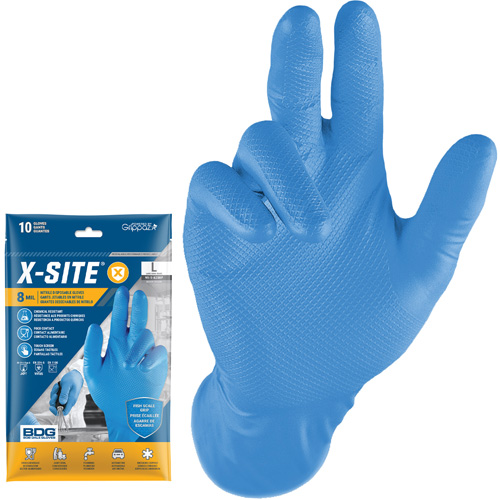 Grippaz Disposable Gloves, Small, Nitrile, 8-mil, Powder-Free, Blue Southpoint Industrial Supply