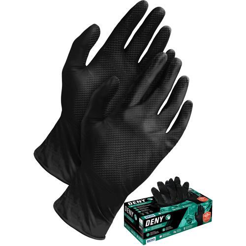 Gants jetables Deny, Petit, Nitrile, 6 mils, Sans poudre, Noir Southpoint Industrial Supply
