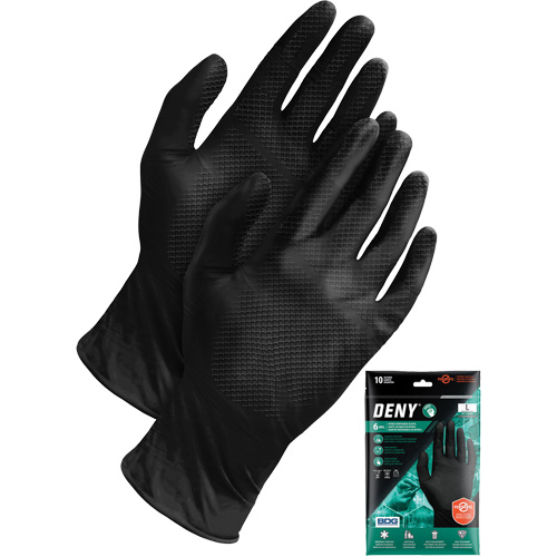 Gants jetables Deny, Petit, Nitrile, 6 mils, Sans poudre, Noir Southpoint Industrial Supply