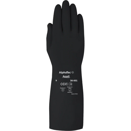Gants d,usage moyen r&eacute;sistants aux produits chimiques AlphaTec 38001PP, Taille 7, 14" lo, Caoutchouc butyle, 14 mils Southpoint Industrial Supply