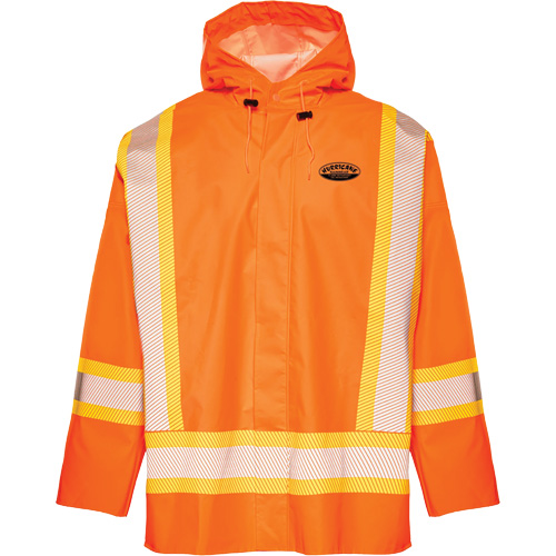 R804 Hurricane Rain Jacket, Small, High Visibility Orange Southpoint Industrial Supply