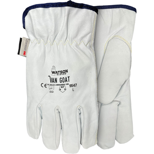 Gants de protection contre la coupe Van Goat 9547, T-petit, Paume en Cuir fleur de ch&egrave;vre, Para-aramide/Polyester/Acier/Thinsulate Southpoint Industrial Supply