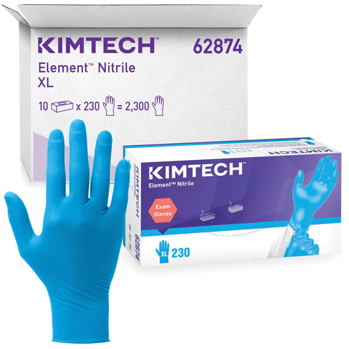 Gants d'examen Kimtech Element, T-petit, Nitrile, 3,2 mils, Sans poudre, Bleu, Classe 2 Southpoint Industrial Supply