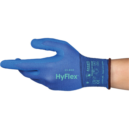 HyFlex&reg; 11-814 Gloves, Size 5/2X-Small, 18 Gauge, Foam Nitrile Coated, Nylon/Spandex Shell, ASTM ANSI Level A1/EN 388 Level 1/EN 388 Level A Southpoint Industrial Supply