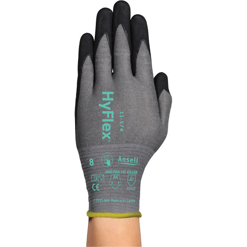 HyFlex&reg; 11-574 Cut-Resistant Gloves, Size 5/2X-Small, 21 Gauge, Foam Nitrile Coated, Intercept Shell, ASTM ANSI Level A4/EN 388 Level D Southpoint Industrial Supply
