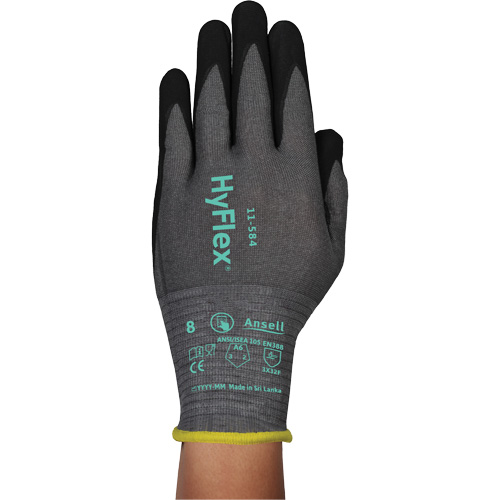 HyFlex&reg; 11-584 Cut-Resistant Gloves, Size 6/X-Small, 21 Gauge, Foam Nitrile Coated, HPPE/Intercept Shell, ASTM ANSI Level A6/EN 388 Level F Southpoint Industrial Supply