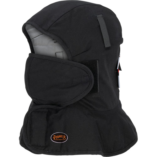 Pioneer 765A Flame-Resistant Quilted Hard Hat Liner with Long Neck & Detachable Mouthpiece, Black/Grey, Cotton/FR-Tech&reg;/Modacrylic/Nylon Southpoint Industrial Supply