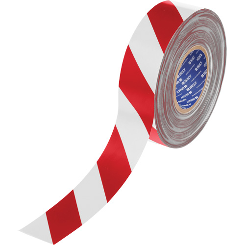 Ruban de marquage pour plancher ToughStripe Max, 2" x 100', Polyester, Rouge et blanc Southpoint Industrial Supply