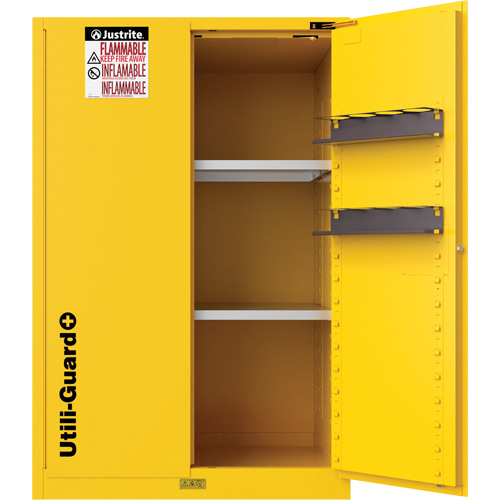 Utili-Guard+ Flammable Safety Cabinet, 90 Gal., 2 Door, 43" W x 65" H x 37" D Southpoint Industrial Supply