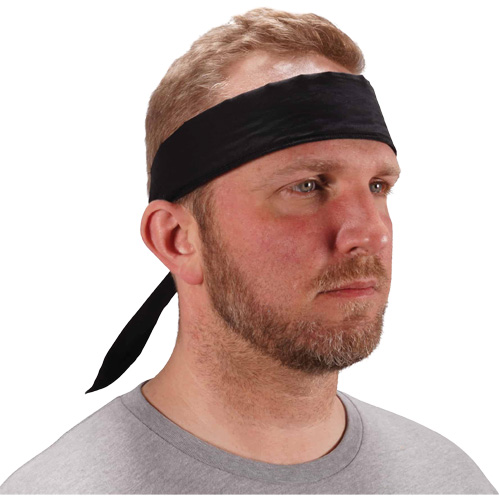 Chill-Its 6702 Cooling Headband with Embedded Polymers & Tie Closure, Black Southpoint Industrial Supply